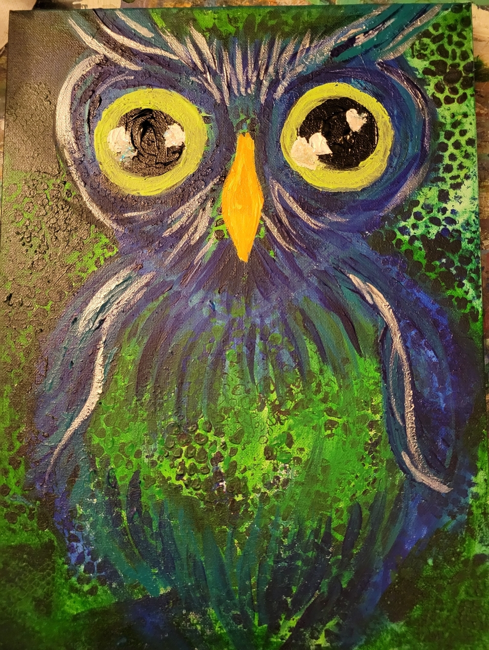"Give A Hoot, Harold" Original Artwork Created By Brea Marie 12in X 16in - Picture 7 of 8
